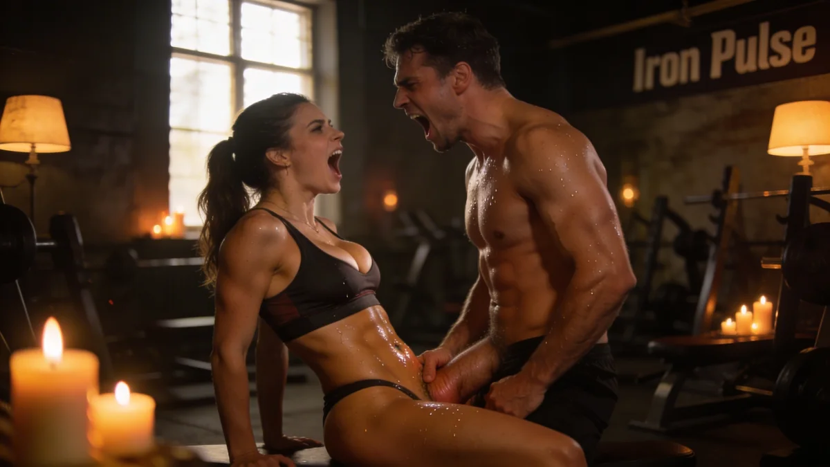 Gorący trening z trenerem po zamknięciu siłowni