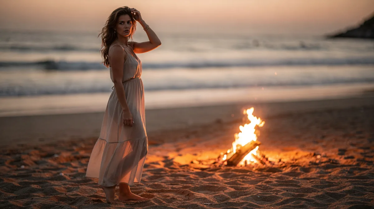 Nagie uniesienia przy plażowym ognisku